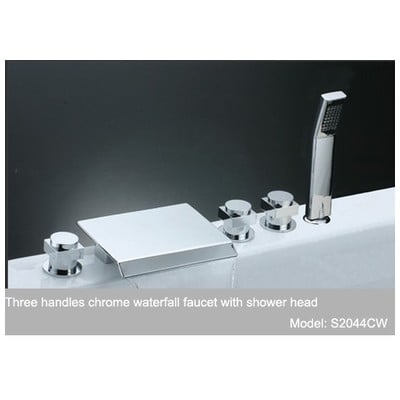 Deck Mount and Roman Tub Fauce Sumerain S2044CW Tub faucet Chrome Complete Vanity Sets 
