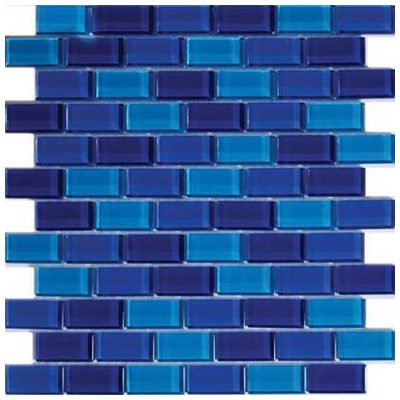Tesoro Mosaic Tile and Decorative Tiles, BluenavytealturquioseindigoaquaSeafoam, Mosaic, Complete Vanity Sets, KEEKEACBCY12