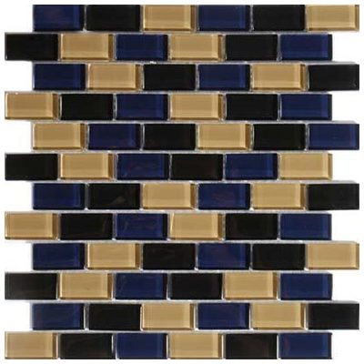 Mosaic Tile and Decorative Til Tesoro ISLAND BLENDS 1X2 KEEKEACBMA12 Bluenavytealturquioseindigoaqu Mosaic Complete Vanity Sets 