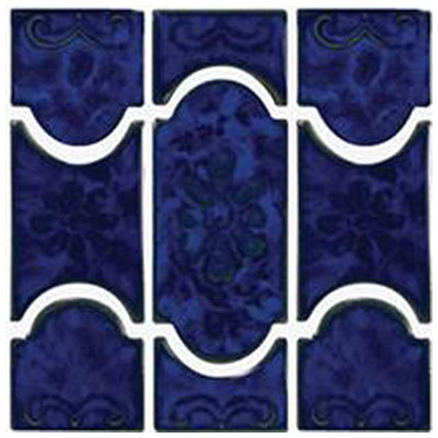 Mosaic Tile and Decorative Til Tesoro BOTANICAL POWPLBUE44PT Bluenavytealturquioseindigoaqu Mosaic Complete Vanity Sets 