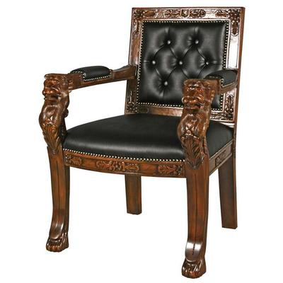 Chairs Toscano Medieval and Gothic Furniture AF51206 846092073542 Furniture > SALE Furniture Black ebony Complete Vanity Sets 