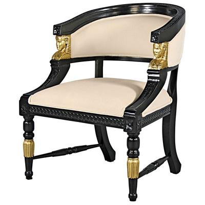 Chairs Toscano Egyptian Furniture AF51402 846092073559 Furniture > Chairs > Egyptian Black ebony Complete Vanity Sets 
