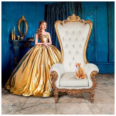 Chairs Toscano AF51553 840798126700 Furniture > Chairs > Upholster Gold Throne Chairs throne 