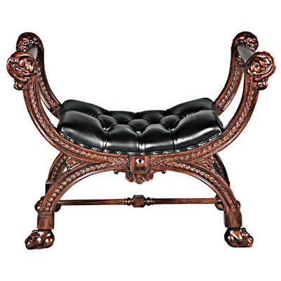 Ottomans and Benches Toscano Medieval and Gothic Furniture AF51559 846092095261 Medieval & Gothic Decor > Medi Black ebony Complete Vanity Sets 