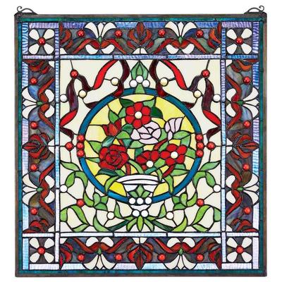Wall Art Toscano HD470 846092022397 Home Décor > Unique Wall Decor Floral flower flowers bloom bl Stained Glass Window art glass Complete Vanity Sets 