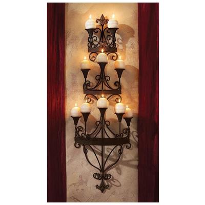Toscano Wall Art, black ebony, Metal Art,metal,ironSconces,Sconce, Complete Vanity Sets, Holiday & Gifts > Gift for the Collector, 846092092543, MH21163