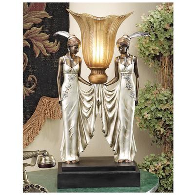 Table Lamps Toscano Art Deco Home Accents PD331 846092021437 Basil Street > Best Sellers Ba Black ebony Torchiere Art Deco Resin Complete Vanity Sets 