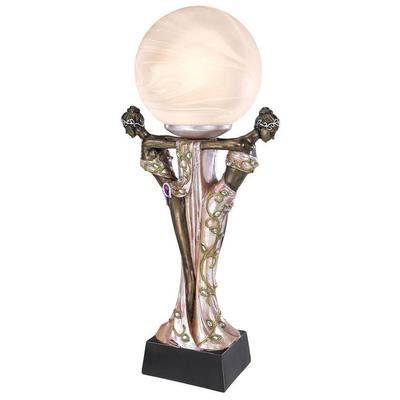 Toscano Table Lamps, Black,ebony, Globe, Art Deco, Cork, Glass,Glass,Resin, Complete Vanity Sets, Basil Street > Home Accents Gallery, 846092021451, PD785
