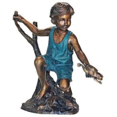 Toscano Garden Statues and Decor, Greenemeraldteal, Frog, BRONZE, , Complete Vanity Sets, Garden Décor > Bronze Statues for the Garden > Bronze Children Statues, 840798103817, PN7292,0-30