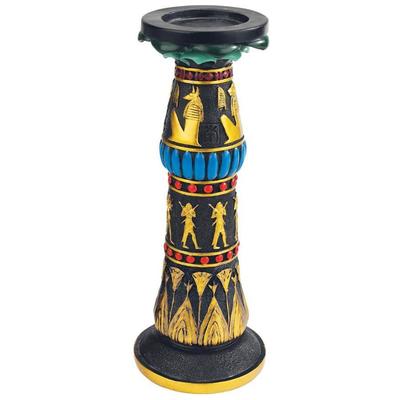 Candleholders Toscano QL12459 846092011100 Egyptian > Egyptian Home Decor Black ebonyGold Resin Black Gold Hand-Painted Complete Vanity Sets 