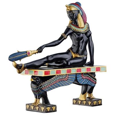 Decorative Figurines and Statu Toscano QL7611560 846092043279 Egyptian > SALE Egyptian Blackebony Statue Complete Vanity Sets 