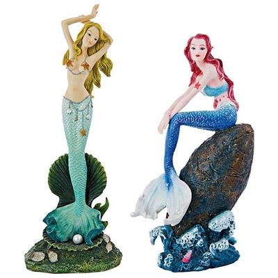 Decorative Figurines and Statu Toscano Mermaid Statues QS9233780 846092093151 Garden Décor > Fantasy Figures Mermaid Complete Vanity Sets 