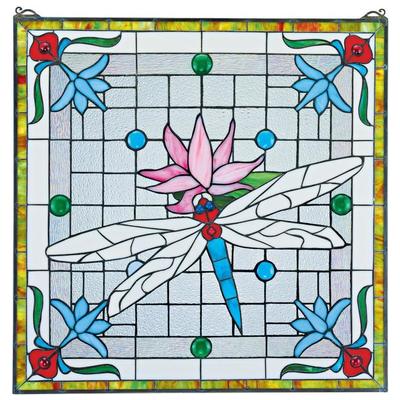Wall Art Toscano TF26314 846092093601 Home Décor > Unique Wall Decor Floral flower flowers bloom bl Stained Glass Window art glass Complete Vanity Sets 