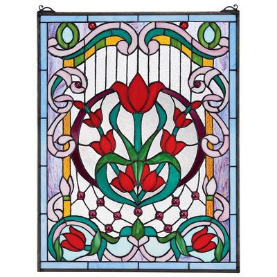 Wall Art Toscano TF26318 840798111294 Home Décor > Unique Wall Decor Floral flower flowers bloom bl Stained Glass Window art glass Complete Vanity Sets 