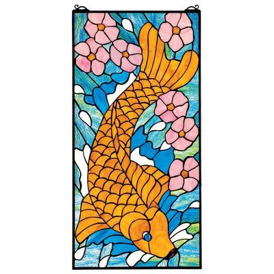 Toscano Wall Art, Orange, Sea,Beach,marine,shell,fish,ocean,Nautical,crab,sailboats,boat,tides, wave,tide,waves, Stained Glass,Window,art glass, Complete Vanity Sets, Themes > Asian > Asian Wall Decor, 840798100571