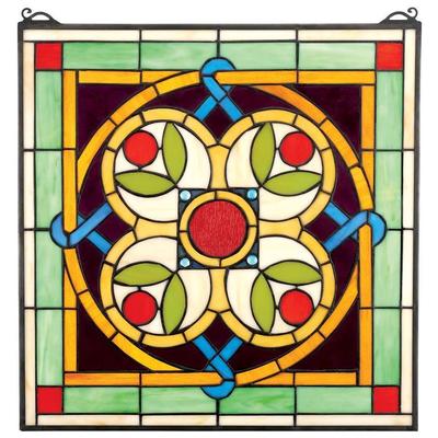 Wall Art Toscano TF28011 840798110792 Home Décor > Unique Wall Decor Floral flower flowers bloom bl Stained Glass Window art glass Complete Vanity Sets 
