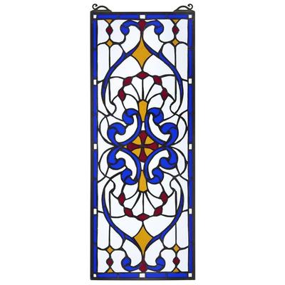 Wall Art Toscano TF28040 840798118385 Home Décor > Unique Wall Decor PurplePlumRedBurgundyruby Antique People Picture of her Stained Glass Window art glass 