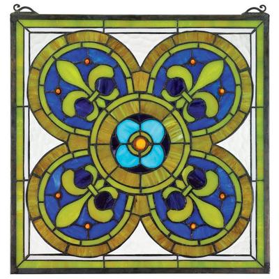 Wall Art Toscano English Decor TF8408 840798100557 Home Décor > Unique Wall Decor Stained Glass Window art glass Complete Vanity Sets 