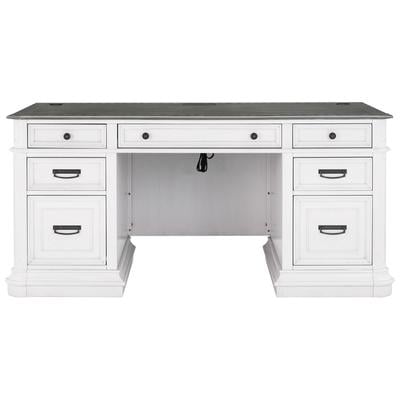 Tov Furniture Desks, MDF,Wood,HARDWOOD,Hardwoods,Rubberwood, Grey,White, Veneer,Wood, Home Office, 793580620262, REN-H362-30-35,Long Desk (greater than 60 in.)