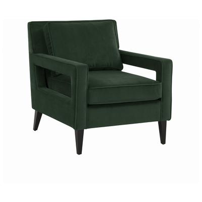 Chairs Tov Furniture Luna Plywood Polyester Wood Green Upholstery REN-L02111 793580619402 Accent Chairs Blue navy teal turquiose indig Accent Chairs Accent 