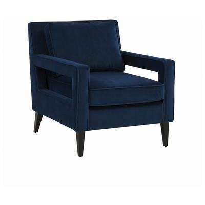 Chairs Tov Furniture Luna Plywood Polyester Wood Blue Upholstery REN-L02131 793580619464 Accent Chairs Blue navy teal turquiose indig Accent Chairs Accent 