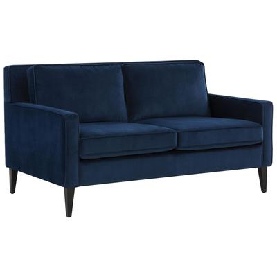 Sofas and Loveseat Tov Furniture Luna Plywood Polyester Wood Blue Upholstery REN-L02132 793580619457 Sofas Loveseat Love seatSofa Polyester Contemporary Contemporary/Mode 