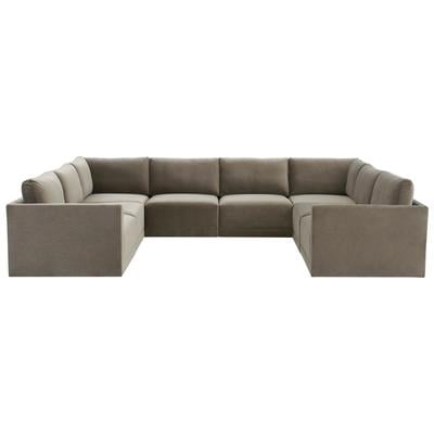 Sofas and Loveseat Tov Furniture Willow Plywood Velvet Taupe Upholstery REN-L03110-SEC2 793580620606 Sectionals Loveseat Love seatSectional So Velvet Contemporary Contemporary/Mode 