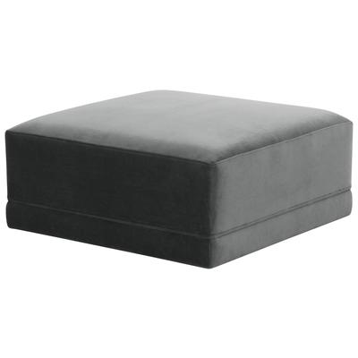 Tov Furniture Ottomans and Benches, Charcoal, Plywood,Velvet, Upholstery, Benches & Ottomans, 793580619303, REN-L03121