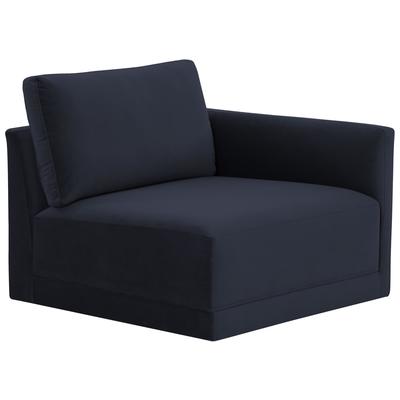 Chairs Tov Furniture Willow Plywood Velvet Navy Upholstery REN-L03130-RC 793580619334 Sectionals Blue navy teal turquiose indig Corner Chairs Corner 