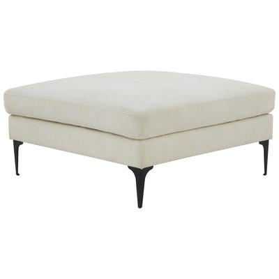 Tov Furniture Ottomans and Benches, black, ,ebony, cream, ,beige, ,ivory, ,sand, ,nude, Cream, Pine Wood,Polyester, Upholstery, Sectionals, 793580626844, REN-L05111-BLK