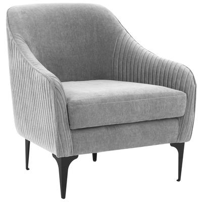 Chairs Tov Furniture Serena Pine Wood Polyester Grey Upholstery REN-L05132-BLK 793580627056 Sectionals Black ebonyGray Grey Accent Chairs Accent 