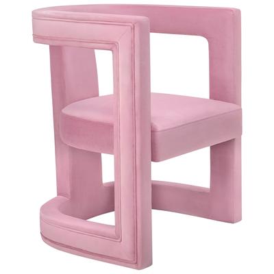Chairs Tov Furniture Ada-Chair Velvet Pink Living Room Furniture TOV-A209 806810354711 Accent Chairs Pink Fuchsia blush Accent Chairs Accent 