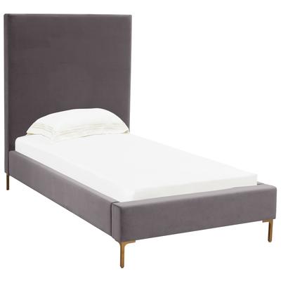 Beds Tov Furniture Delilah- Bed Foam Plywood Velvet Wood Grey Bedroom Furniture TOV-B68347 793580632838 Beds Gold Gray Grey Wood King Queen Twin 