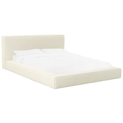 Beds Tov Furniture Olafur- Bed Fabric Plywood Cream Bedroom Furniture TOV-B68823 793580630575 Beds Black ebonyCream beige ivory s King 