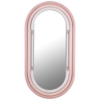 Mirrors Tov Furniture Neon-Mirror Glass Iron MDF Pink Decor TOV-C18417 793580618153 Mirrors 