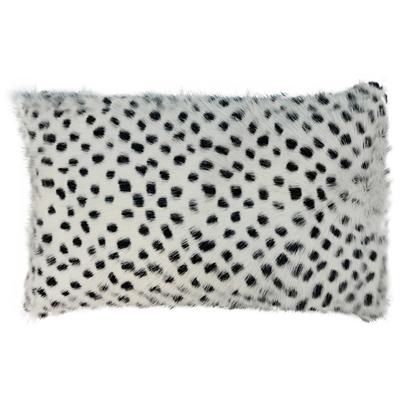 Decorative Throw Pillows Tov Furniture Genuine-Pillow Goatskin White Leopard Decor TOV-C5723 793611831469 Pillows Black ebonyWhite snow Goatskin Black White Snow 