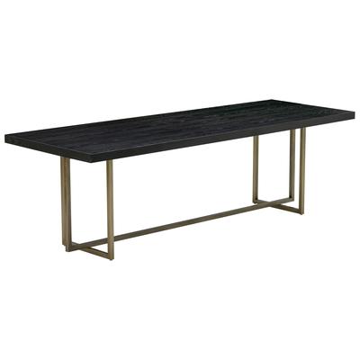 Dining Room Tables Tov Furniture Mason-Table Stainless Steel Wood Black Dining Room Furniture TOV-D44186 793580620033 Dining Tables Black Gold Metal Aluminum BRON 