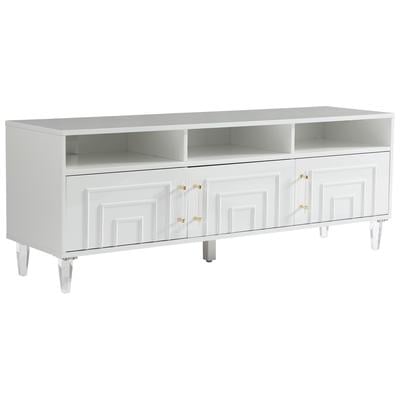 Tov Furniture TV Stands-Entertainment Centers, White,snow, Wood,MDF, FURNITURE,Storage, White, White, MDF, Living Room Furniture, Console Tables, 793611836037, TOV-D44206,Standard (48 - 67 in)