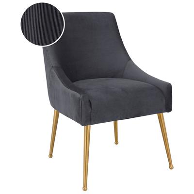 Chairs Tov Furniture Beatrix-Chair Velvet Grey Dining Room Furniture TOV-D6394 793611830059 Dining Chairs Gold Gray Grey Accent Chairs AccentSide Chair 