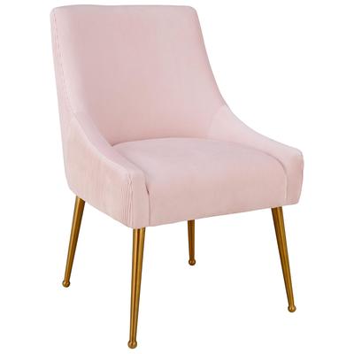 Chairs Tov Furniture Beatrix-Chair Velvet Blush Dining Room Furniture TOV-D6396 793611830073 Dining Chairs Gold Pink Fuchsia blush Accent Chairs AccentSide Chair 