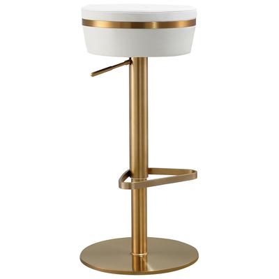Chairs Tov Furniture Astro-Stool MDF Stainless Steel Vegan Leat White Dining Room Furniture TOV-D68298 793580615015 Stools Black ebonyGold Green emerald Stools Stool 
