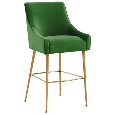 Bar Chairs and Stools Tov Furniture Beatrix-Stool Velvet Green Dining Room Furniture TOV-D68341 793580616470 Stools Blue navy teal turquiose indig Bar Counter Velvet 