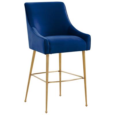 Bar Chairs and Stools Tov Furniture Velvet Navy Dining Room Furniture TOV-D68342 793580616487 Stools Blue navy teal turquiose indig Bar Counter Velvet 