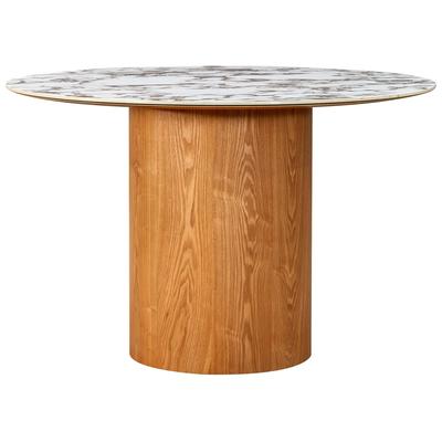 Tov Furniture Accent Tables, Accent Tables,accent, Natural Ash,White Marble, Ash Veneer,Ceramic,MDF, Dining Room Furniture, Dining Tables, 793580626608, TOV-D68681