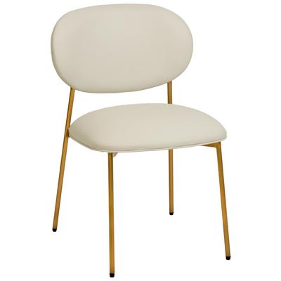 Dining Room Chairs Tov Furniture McKenzie-Chair Iron Plywood Vegan Leather Cream Dining Room Furniture TOV-D68702 793580627223 Dining Chairs Cream beige ivory sand nude Stackable HARDWOOD LEATHER Steel Metal I Leather LeatheretteMetal Alumi 