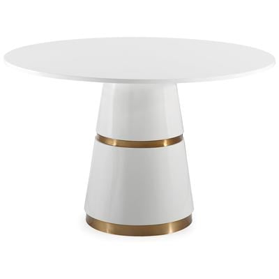 Dining Room Tables Tov Furniture Rosa-Table MDF Stainless Steel White Dining Room Furniture TOV-GT5505 806810357712 Dining Tables Round Gold Metal Aluminum BRONZE Iro 