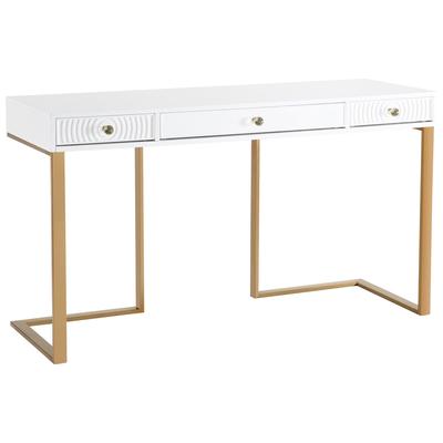 Desks Tov Furniture Janie-Desk MDF Stainless Steel White Home Office TOV-H5519 793611828445 Desks MDF Metal Aluminum Stainless S 