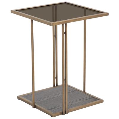 Tov Furniture Accent Tables, Glass Tables,glassMetal Tables,metal,aluminum,ironWooden Tables,wood,mahogany,teak,pine,walnutAccent Tables,accentSide Tables,side, Brown, Ash Veneer,Glass,Iron,MDF, Living Room Furniture, Side Tables, 793580624451, TOV-I