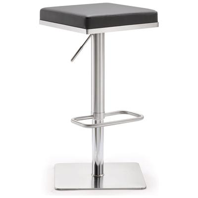 Bar Chairs and Stools Tov Furniture Bari-Stool Stainless Steel Grey Dining Room Furniture TOV-K3621 641676978318 Stools Gray Grey Bar Footrest 
