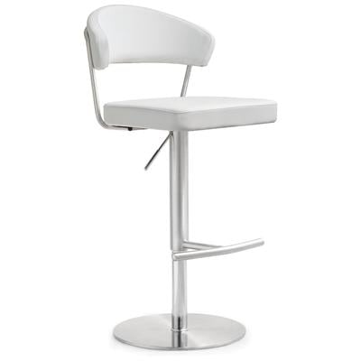 Bar Chairs and Stools Tov Furniture Cosmo-Stool Stainless Steel White Dining Room Furniture TOV-K3628 641676979131 Stools White snow Bar Footrest 
